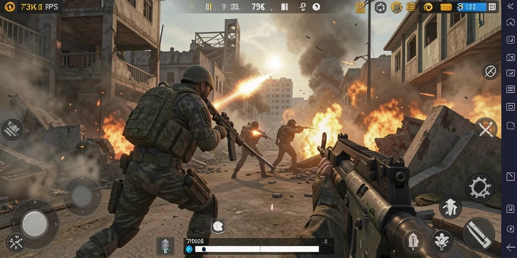Screenshot dari gameplay TPS 73K yang menegangkan.