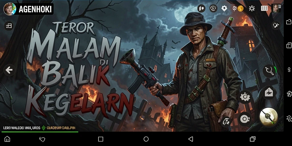 Tampilan gameplay AGENHOKI yang mencekam dan menakutkan.