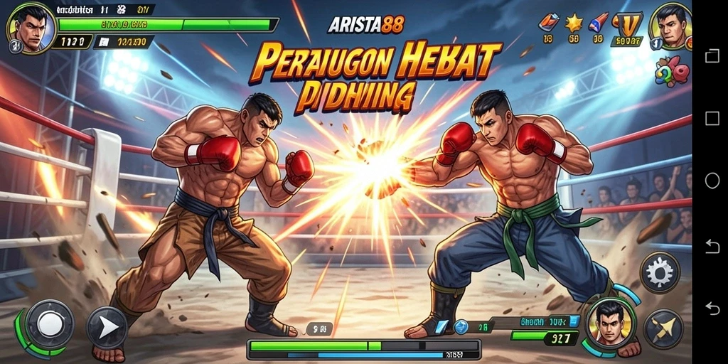 Tampilan pertarungan epik dengan karakter unik waralaba ARISTA88.