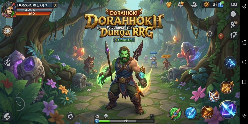 Tampilan gameplay seru di dunia DORAHOKI yang penuh petualangan.