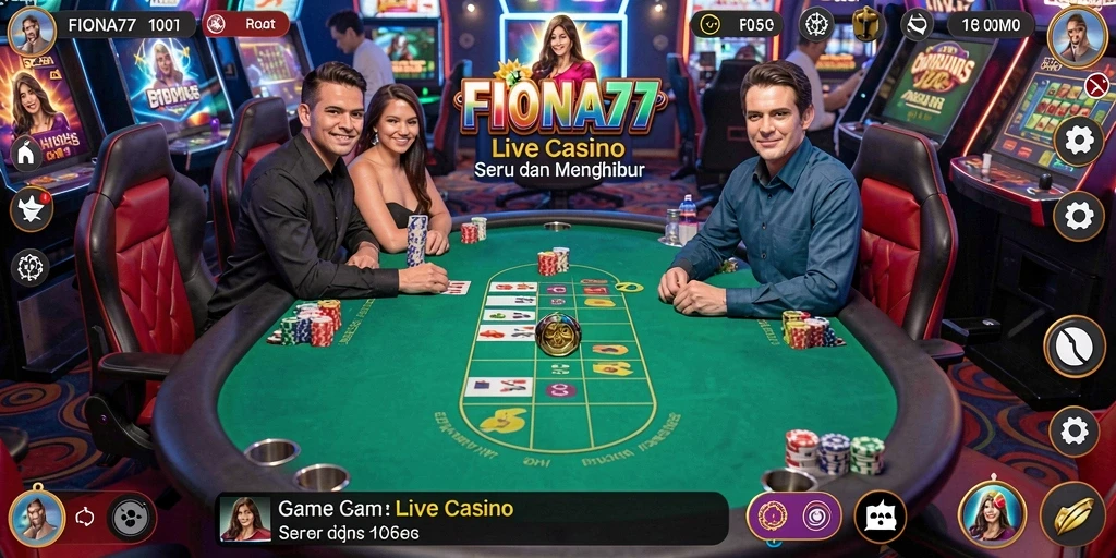 Tampilan menarik dari gameplay Live Casino di FIONA77