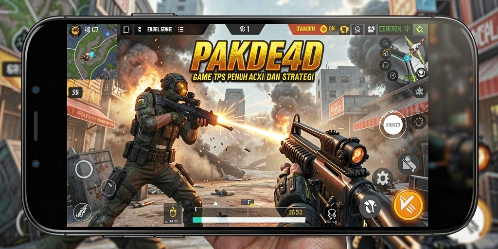 Tampilan gameplay seru PAKDE4D dengan aksi tembak-menembak.