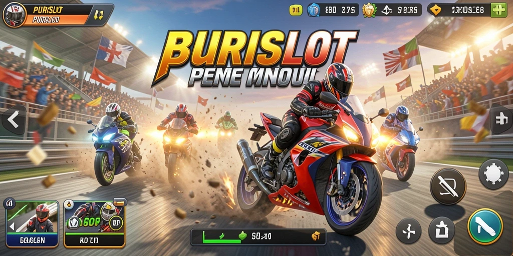 Tampilan menarik dari gameplay balapan motor di PURISLOT.