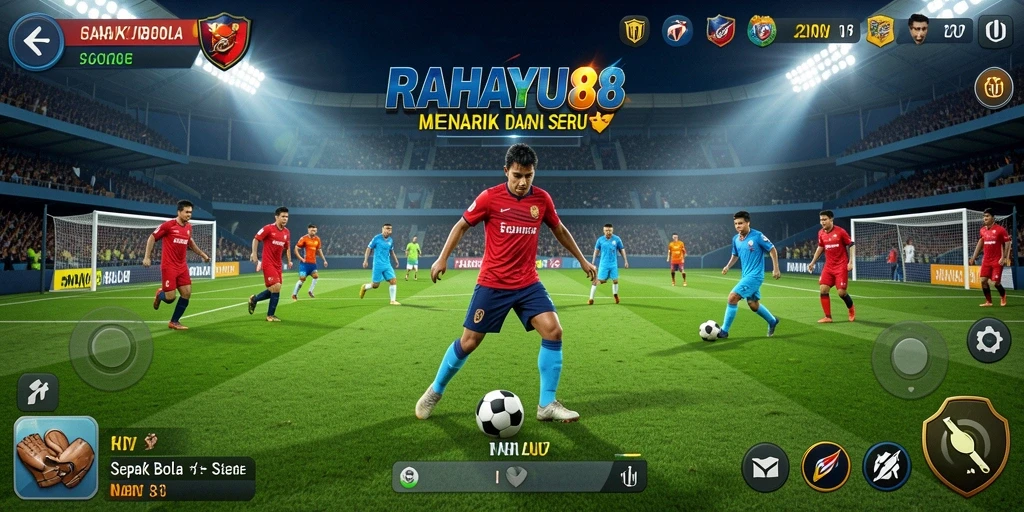 Screenshot gameplay RAHAYU88 menampilkan aksi seru di lapangan.