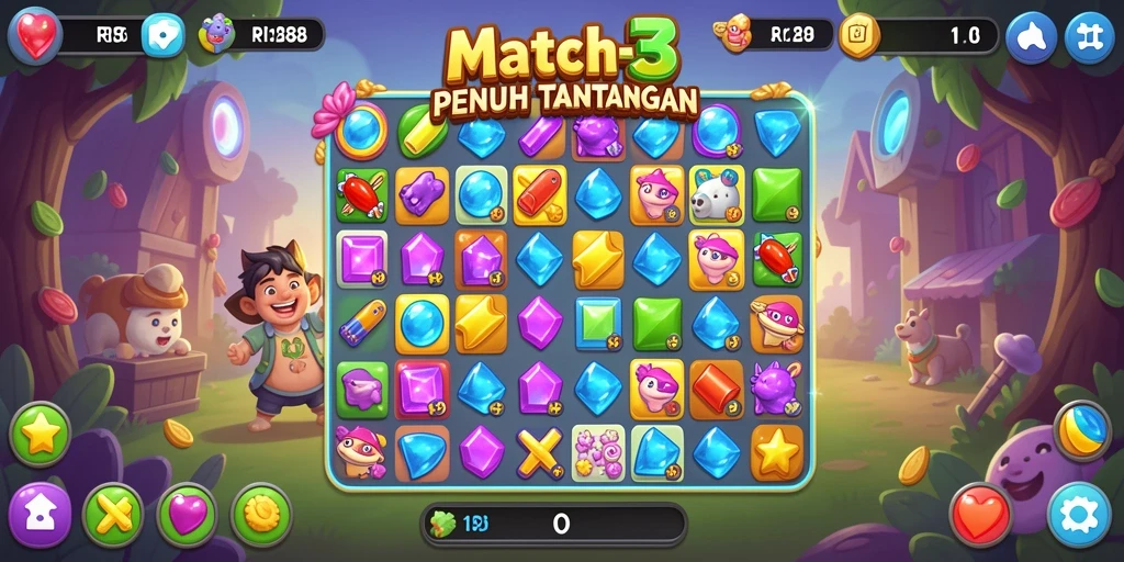 Menampilkan gameplay RI188 yang seru dalam genre Match-3.