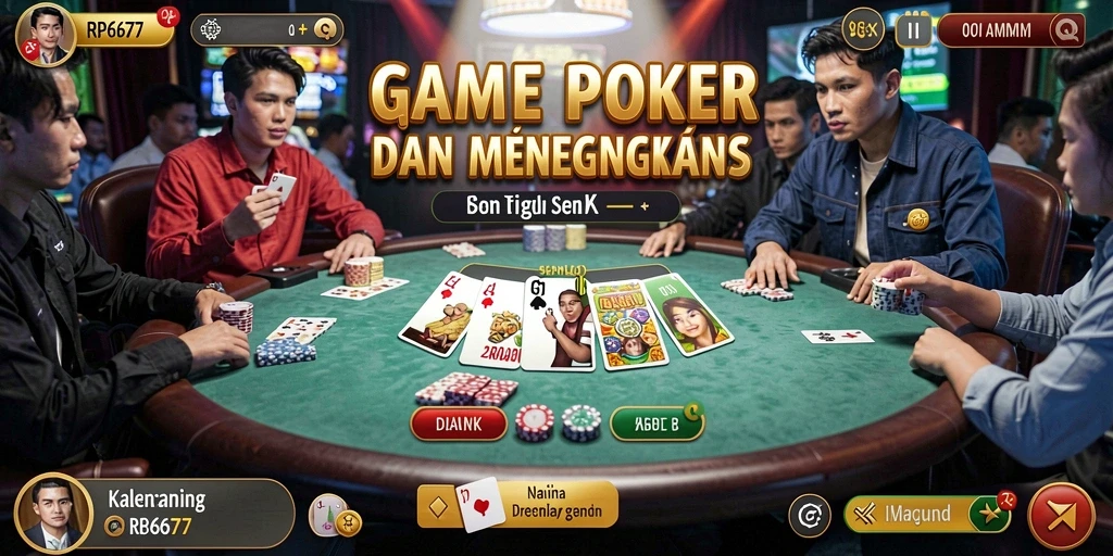 Tampilan menarik dari gameplay Poker di RP6677.