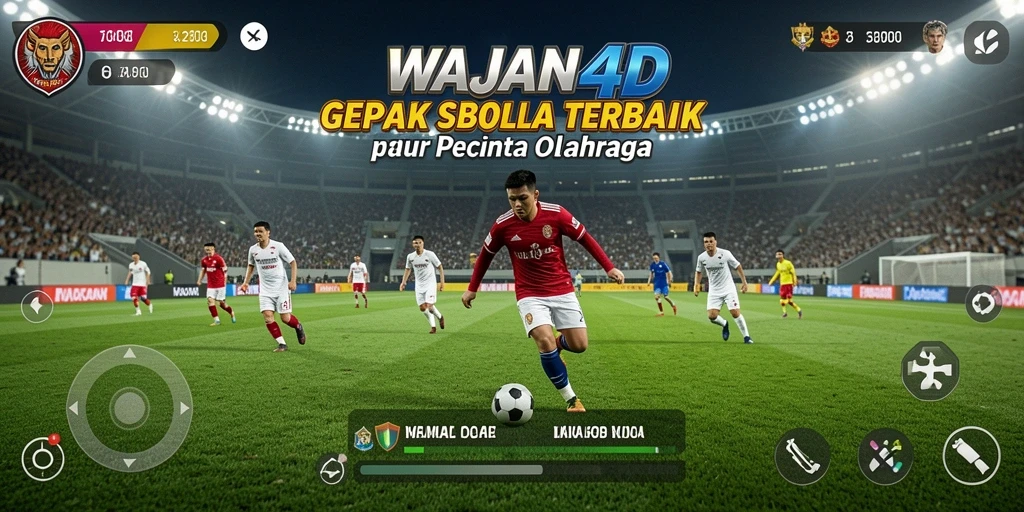 Tampilan gameplay menarik di WAJAN4D, dengan aksi sepak bola yang penuh semangat.