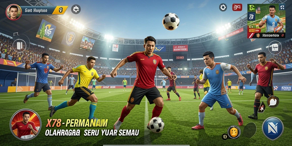 Tampilan gameplay X78 yang menampilkan aksi olahraga yang mendebarkan.